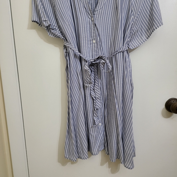 Ingrid & Isabel Maternity Stripes Mini Dress Blouse Shortsleeve Tops - Picture 3 of 12